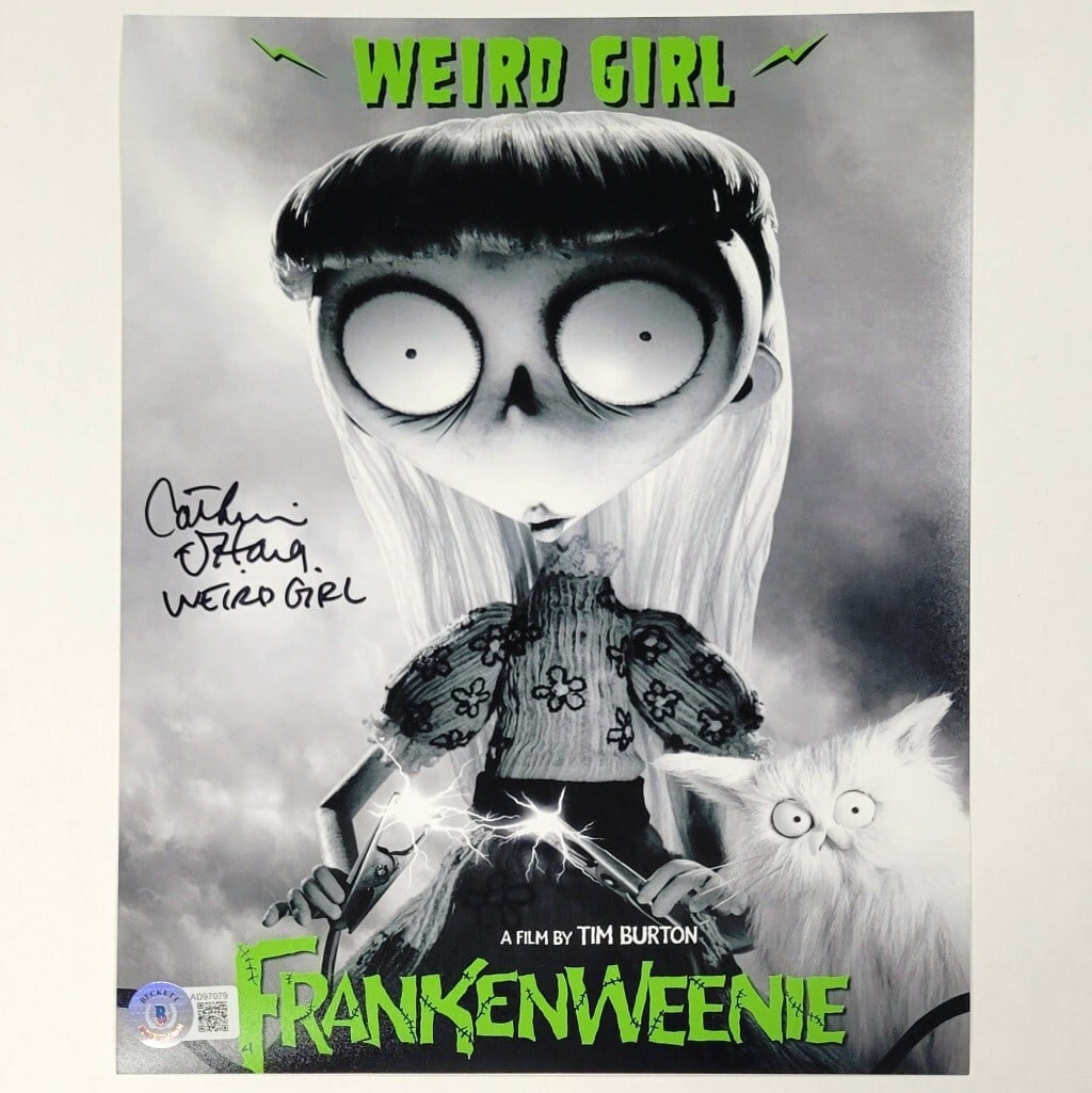 8x10 Photograph Signed by Catherine O'Hara as Weird Girl from Frankenweenie Beckett COA: 8x10 Photograph Signed by Catherine O'Hara as Weird Girl from Frankenweenie Beckett COA This is an original 8x10 photograph from the film Frankenweenie, signed by Catherine O'Hara. The autograph is au