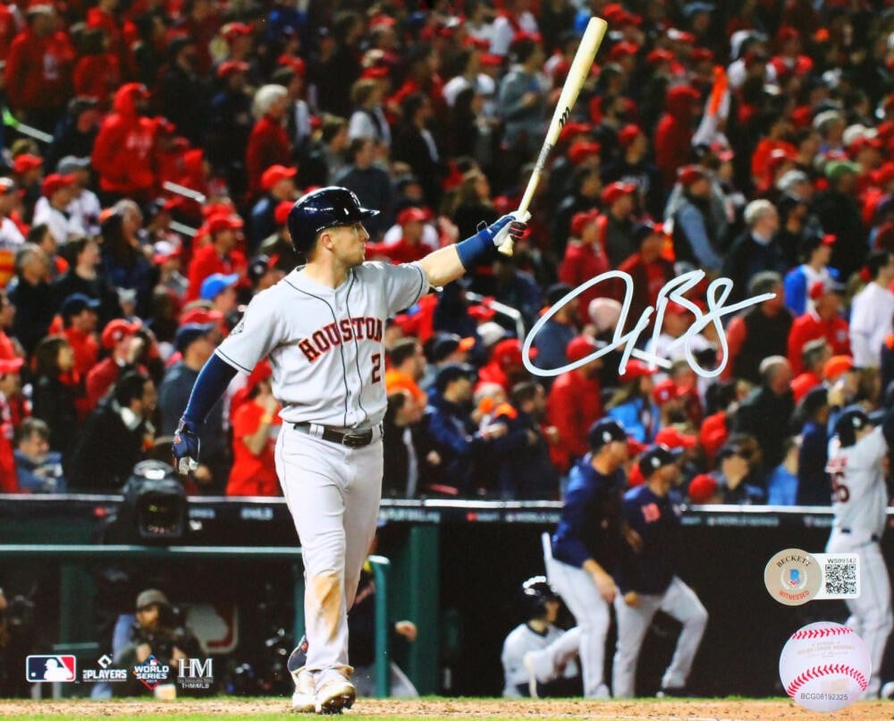 Alex Bregman Signed Houston Astros 8x10 Photo Beckett Authenticated: Alex Bregman Signed Houston Astros 8x10 Photo Beckett Authenticated This is an original 8x10 photograph signed by Alex Bregman, the talented player of the Houston Astros. The photo showcases Bregman i