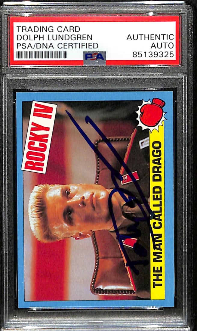 Dolph Lundgren Signed 1985 TOPPS Rocky IV Drago Card PSA/DNA #6 (1 of 2)
