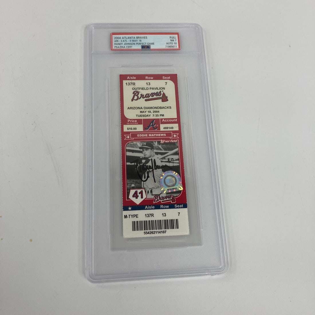 Randy Johnson Perfect Game Ticket Signed Inscribed PSA COA 2004 (1 of 4)