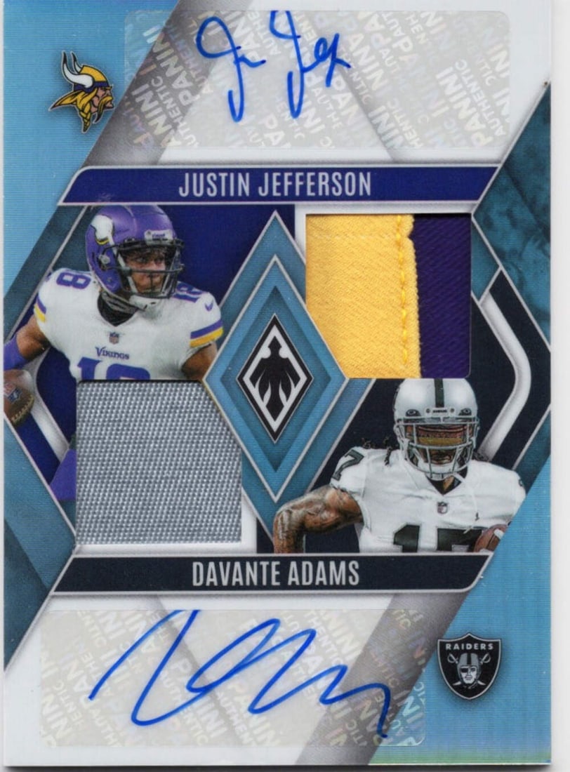 2023 Panini Phoenix Justin Jefferson Davante Adams Patch Auto /50 Authenticated (1 of 2)