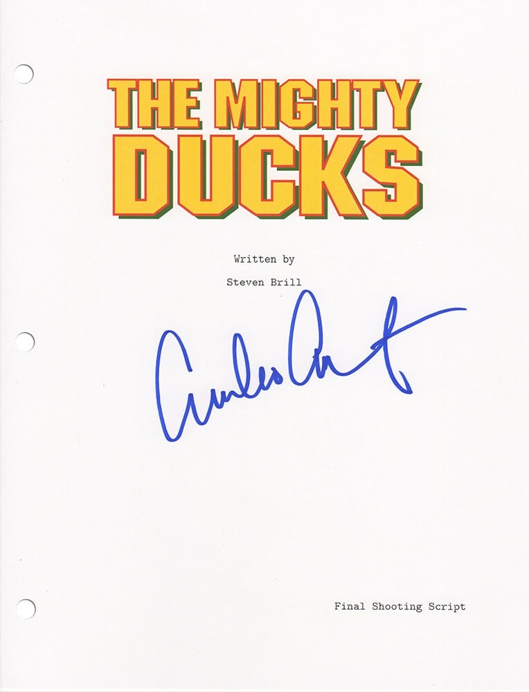 Mighty Ducks Script Cover Autographed by Emilio Estevez with COA (1 of 1)