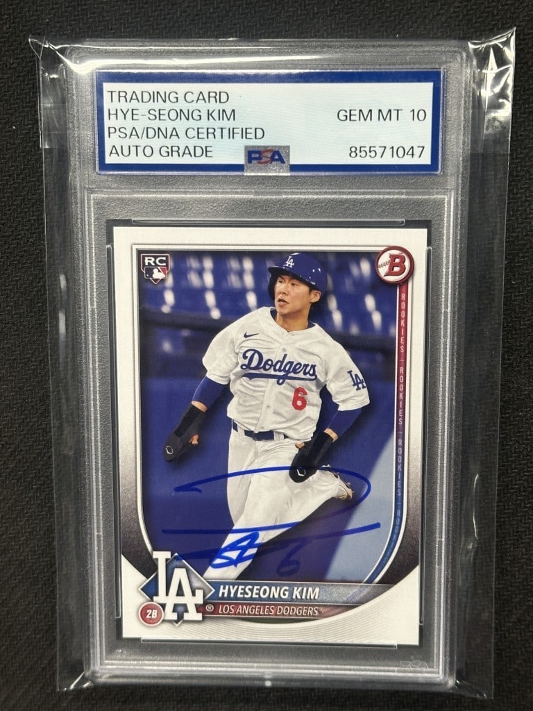 Hye-Seong Kim 2025 Bowman Signed Rookie Card PSA 10 Dodgers (1 of 2)