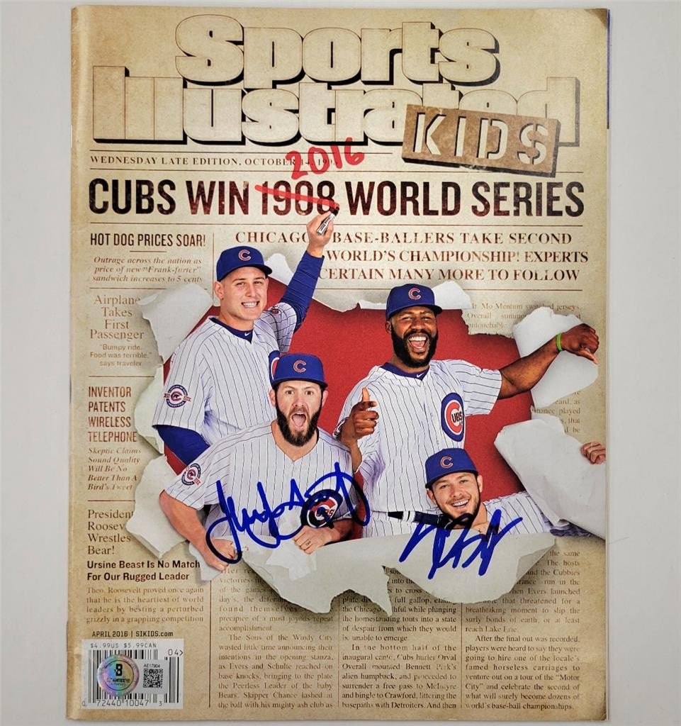 2016 World Series Magazine Signed by Kris Bryant and Jake Arietta Beckett BAS (1 of 4)