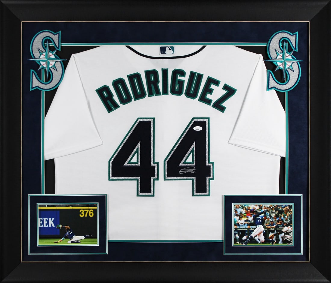 Framed White Seattle Mariners Jersey Signed by Julio Rodriguez JSA Authenticated (1 of 2)
