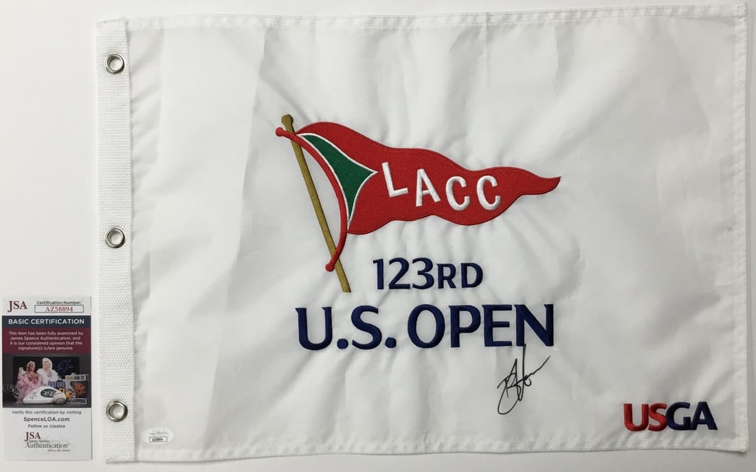 Brian Harman Signed 123rd LACC US Open Pin Flag JSA Certified (1 of 4)