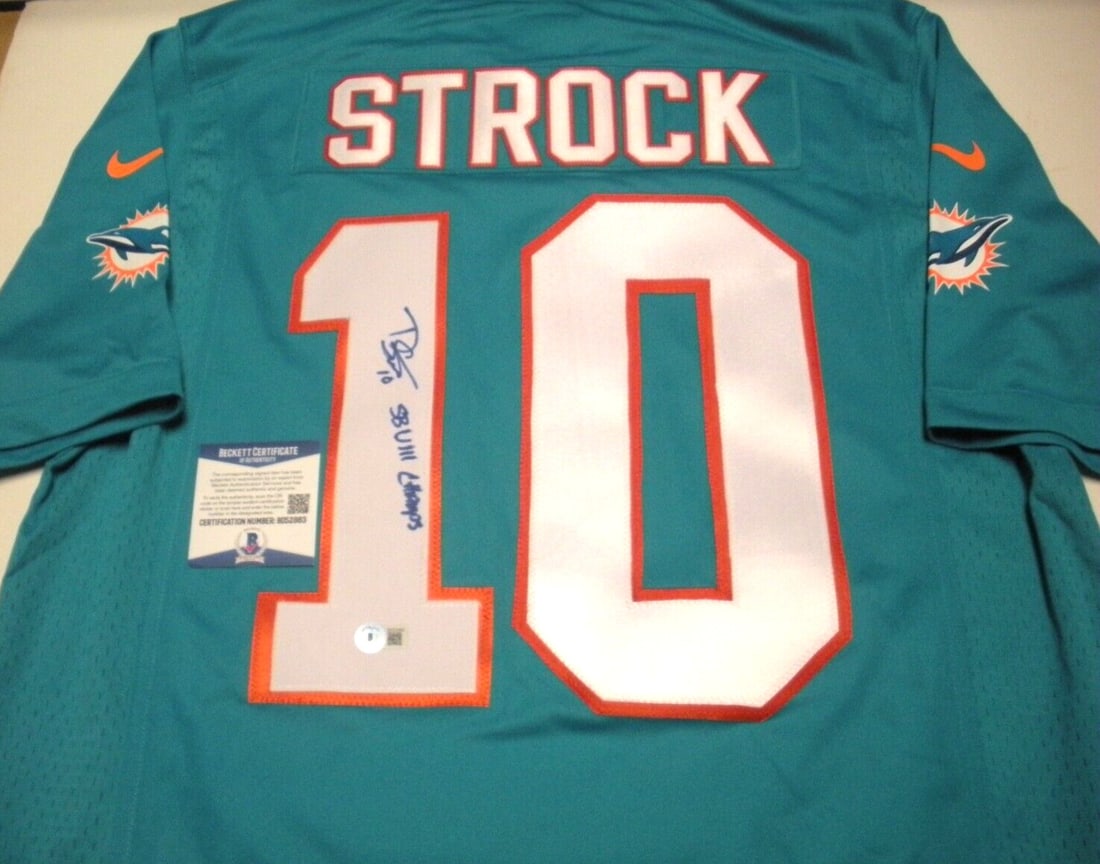 Don Strock Signed Miami Dolphins Nike Jersey 17-0 Beckett Authenticated (1 of 2)