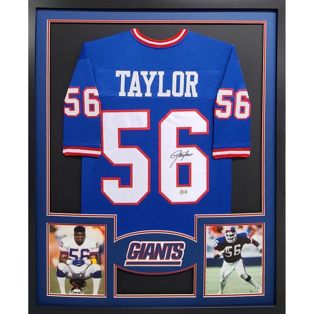 Lawrence Taylor Autographed Framed Jersey New York Giants Beckett Certified (1 of 2)