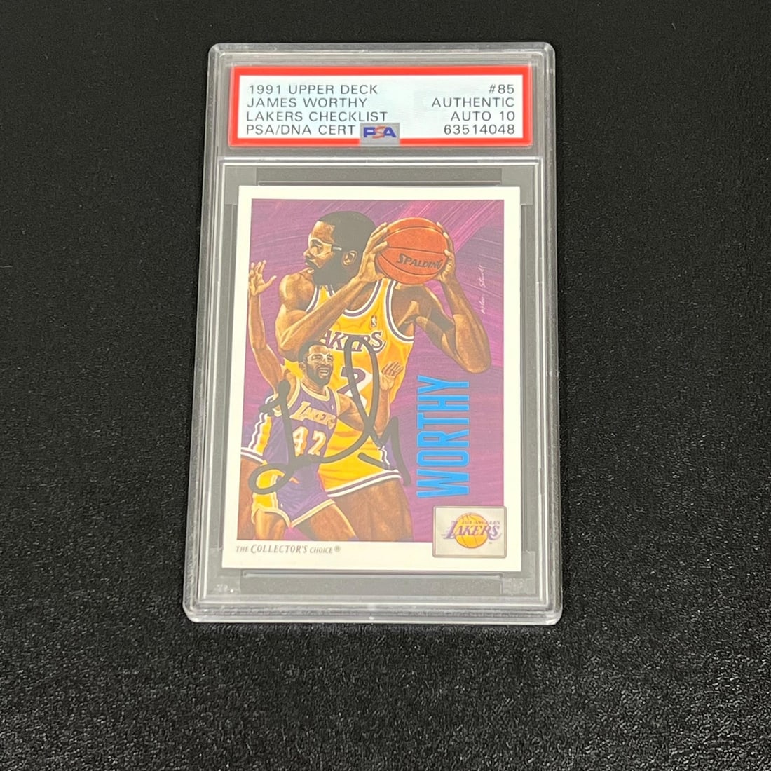 1991 Collectors Choice #85 James Worthy Signed Card PSA/DNA Auto 10 (1 of 1)