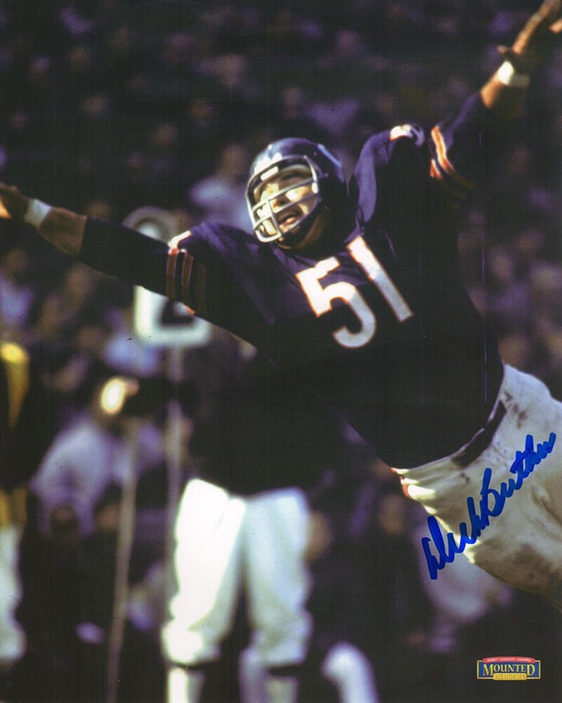 8x10 Photograph Signed by Dick Butkus Chicago Bears Navy Jersey with COA (1 of 1)