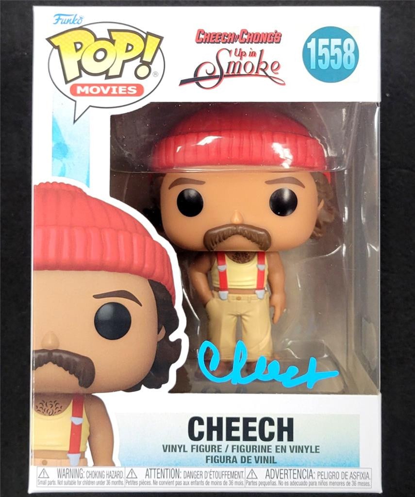 Cheech Marin Signed Funko Pop Cheech & Chong Up in Smoke Beckett Authenticated: Cheech Marin Signed Funko Pop Cheech & Chong Up in Smoke Beckett Authenticated Add a touch of Hollywood nostalgia to your collection with this Cheech Marin signed Funko Pop! of Cheech & Chong from the