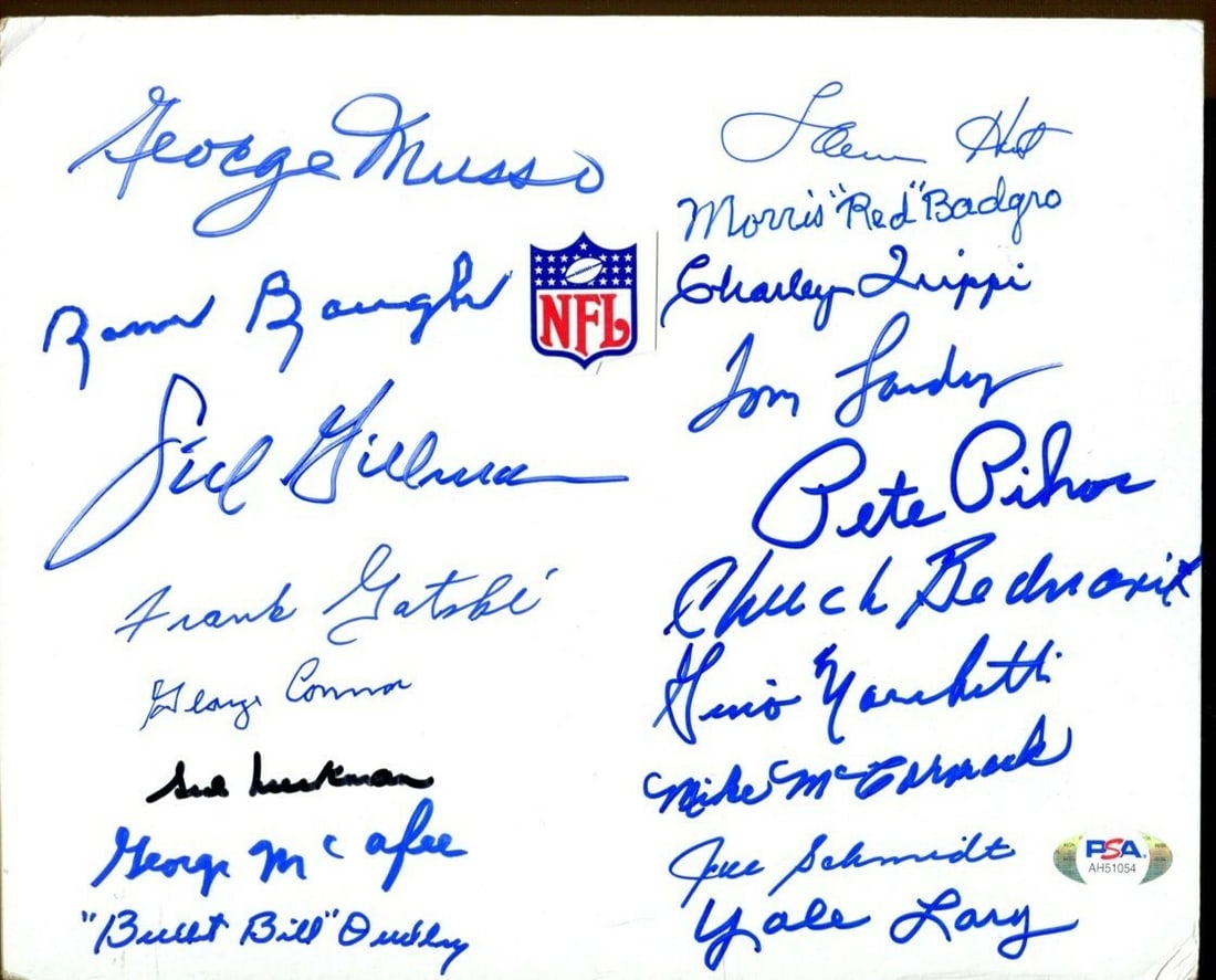 Pro Football HOF Signed Card 18 Autographs Luckman Landry Baugh PSA/DNA (1 of 3)