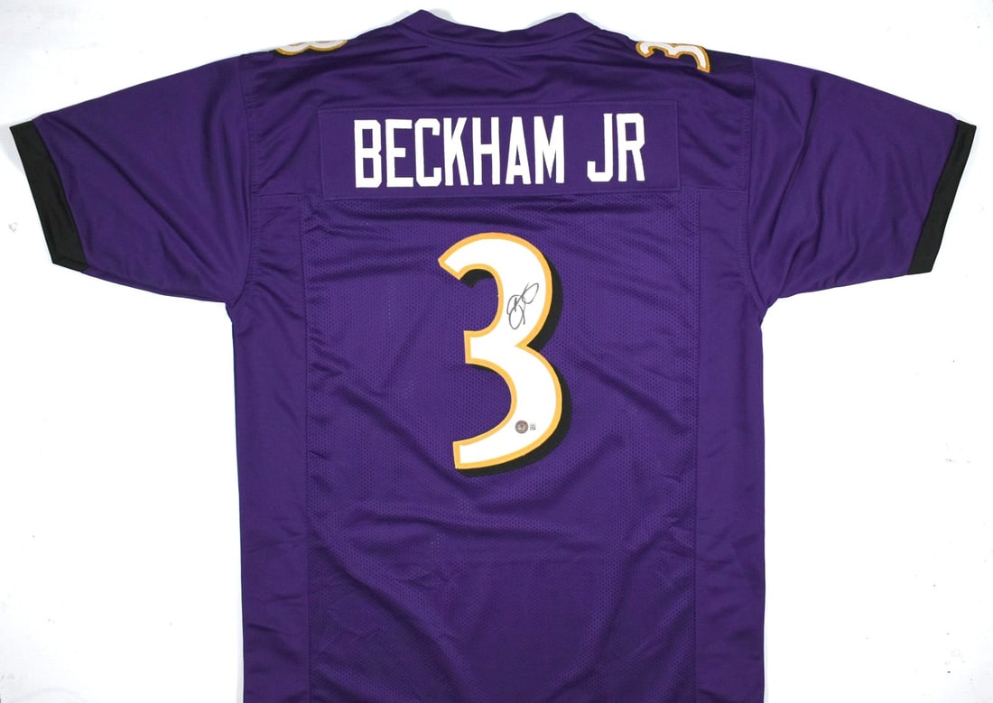 Odell Beckham Jr. Signed Baltimore Ravens Purple Jersey Beckett Authentication (1 of 11)