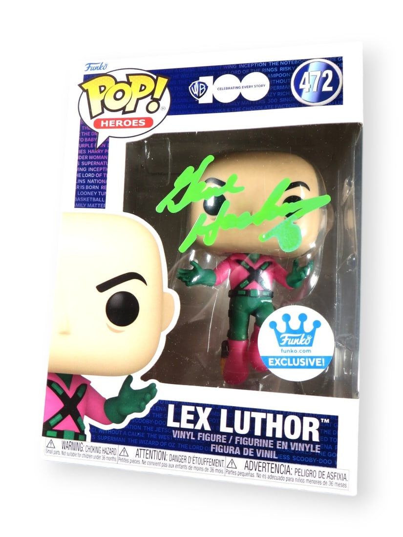 Gene Hackman Autographed Funko POP Lex Luthor 473 JSA Certified: Gene Hackman Autographed Funko POP Lex Luthor 473 JSA Certified This authentic Gene Hackman Signed Funko POP! features the iconic character Lex Luthor from the WB 100 series, model number 473. The sig