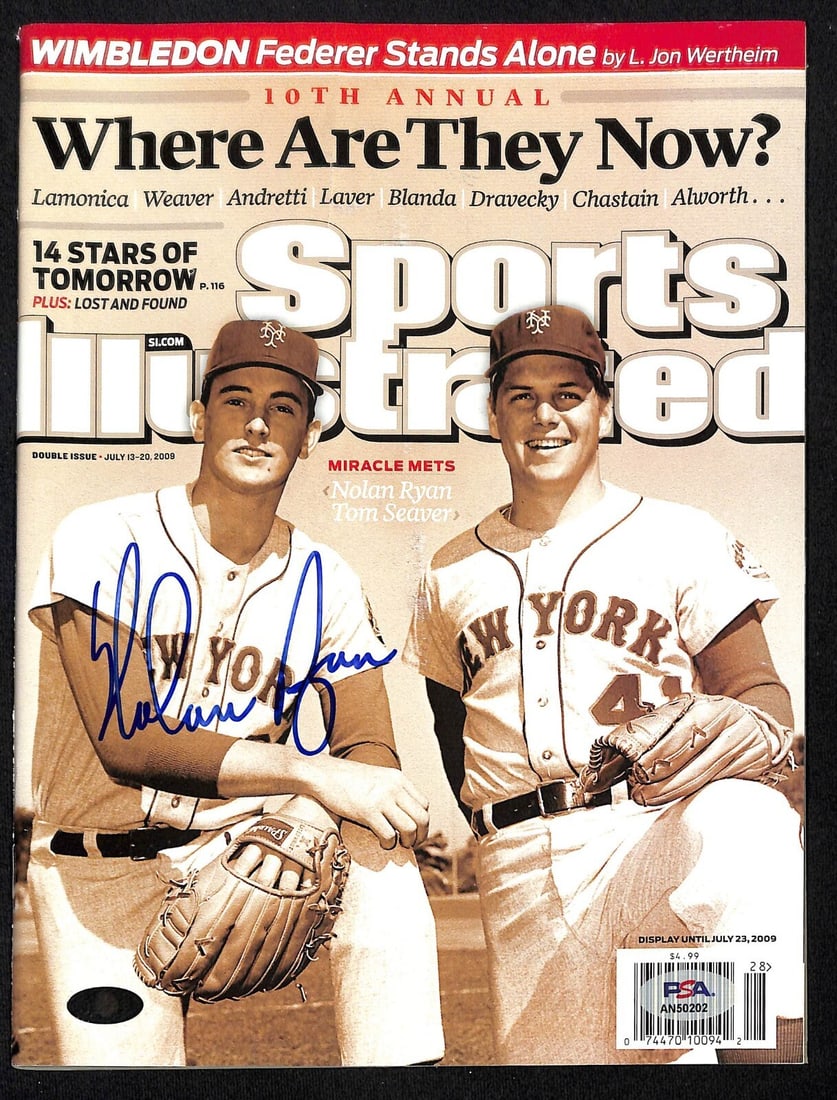 Nolan Ryan Signed 2009 Sports Illustrated Magazine PSA Authentic New York Mets (1 of 2)