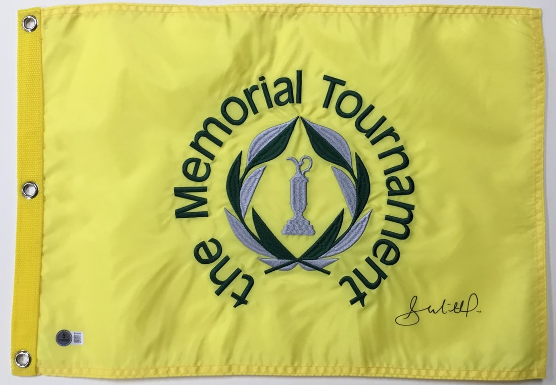 Sahith Theegala Signed Memorial Tournament Flag Beckett Authenticated: Sahith Theegala Signed Memorial Tournament Flag Beckett Authenticated This is an official pin flag from The Memorial Tournament, signed by PGA star Sahith Theegala. The autograph has been authenticate