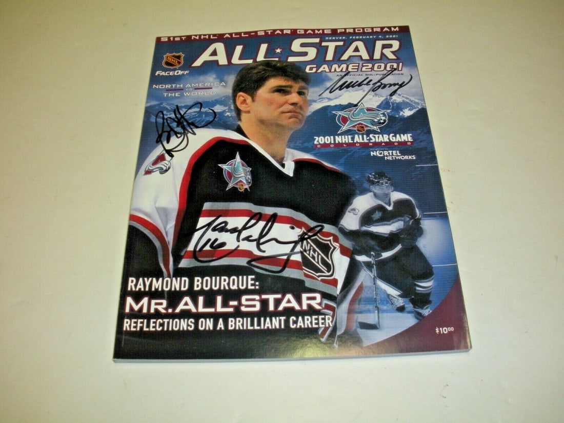 Signed 2001 NHL All-Star Program Mike Bossy Bryan Trottier Marcel Dionne COA (1 of 1)