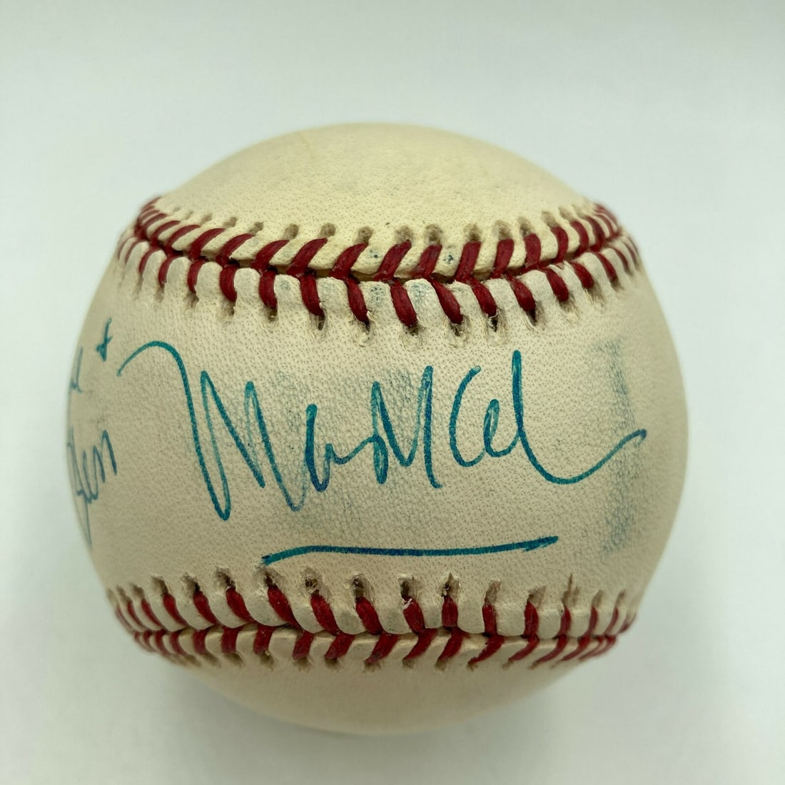 Marc Anthony Autographed Official League Baseball with PSA DNA COA: Marc Anthony Autographed Official League Baseball with PSA DNA COA This is an official league baseball signed by Marc Anthony, a renowned movie star and musician. The autograph comes with a PSA/DNA Ce