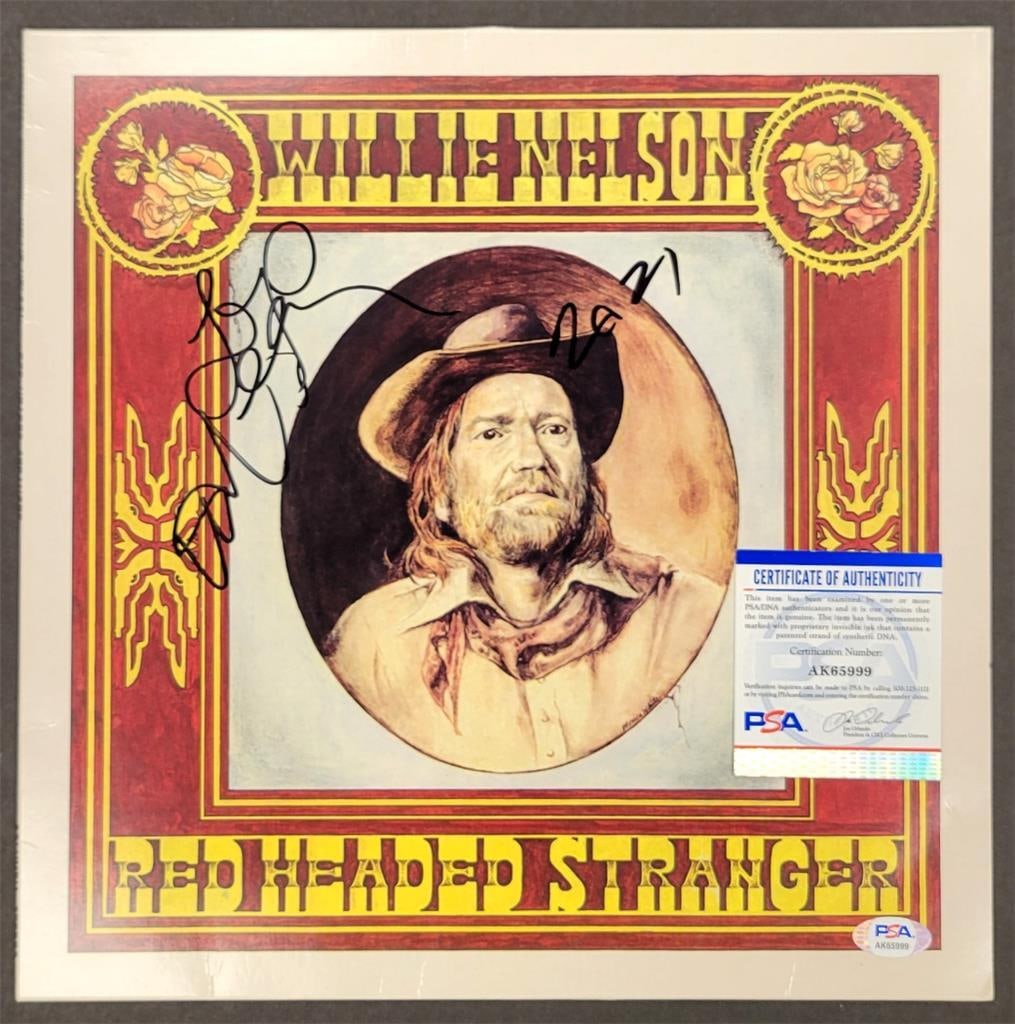 Willie Nelson autographed Red Headed Stranger album cover with PSA DNA authentication (1 of 6)