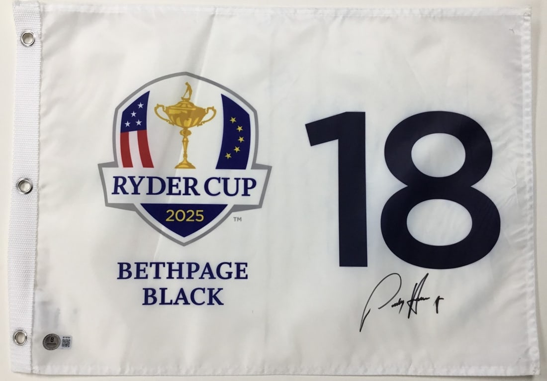 Padraig Harrington Signed 2025 Ryder Cup Bethpage Black Flag BAS Authenticated (1 of 4)