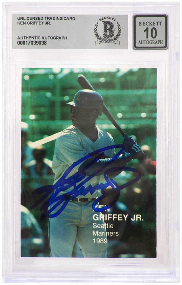 Ken Griffey Jr Signed Mariners 1989 Rookie Card Beckett Auto 10 (1 of 2)