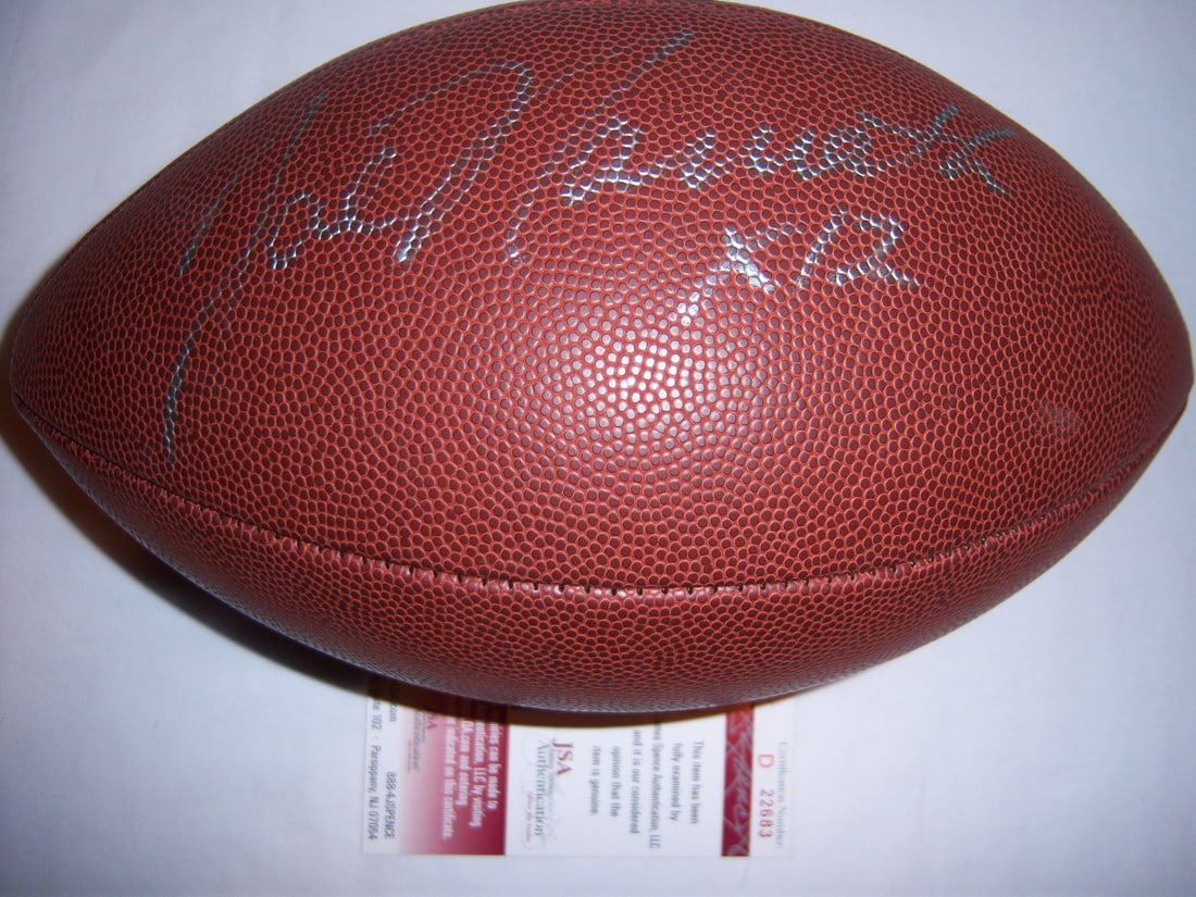 Joe Namath Signed Football JSA COA New York Jets Alabama: Joe Namath Signed Football JSA COA New York Jets Alabama This authentic Joe Namath signed football is a must-have for any NFL fan. The ball features the legendary quarterback's signature, making it a
