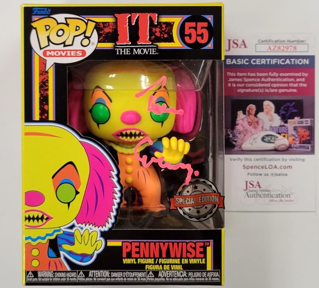 Tim Curry Autographed Blacklight Pennywise Funko Pop 55 JSA Authenticated (1 of 7)