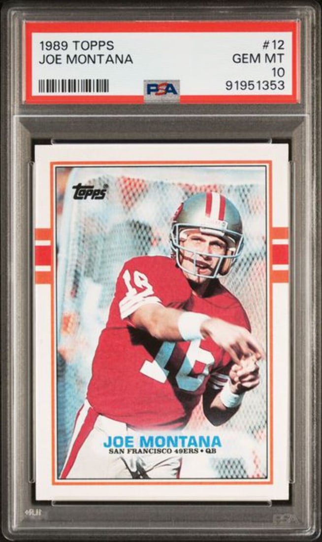 1989 Topps Joe Montana #12 Football Card PSA 10 Gem Mint (1 of 2)
