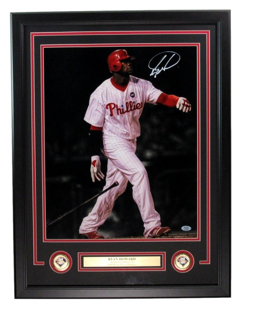 Ryan Howard Signed 16x20 Photo Framed PSA/DNA Philadelphia Phillies (1 of 3)