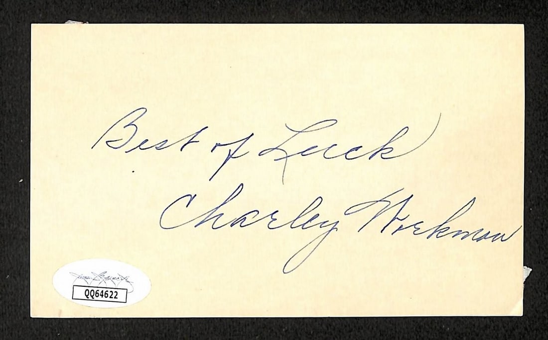 Autographed 3x5 Index Card Chuck Workman Boston Braves JSA Authenticated: Autographed 3x5 Index Card Chuck Workman Boston Braves JSA Authenticated This is an original 3x5 index card signed and inscribed by Chuck Workman of the Boston Braves. The autograph has been authentic