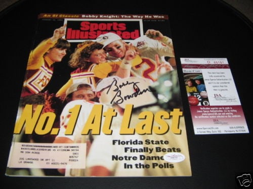 Bobby Bowden Signed Sports Illustrated Magazine JSA Certified (1 of 1)
