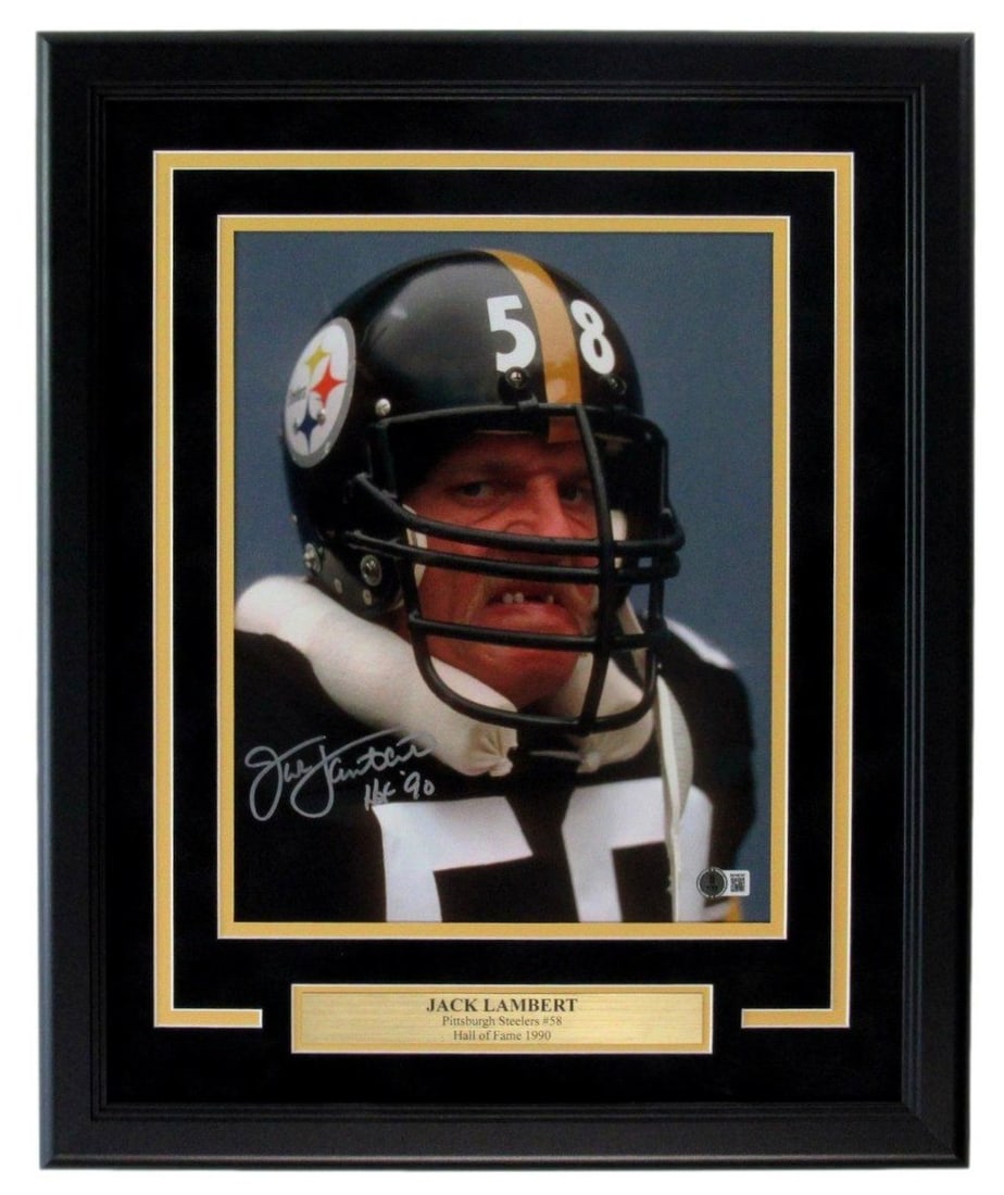 Jack Lambert Pittsburgh Steelers Signed 11x14 Framed Photo JSA Authenticated (1 of 4)