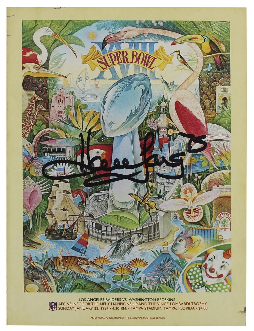Howie Long Signed Super Bowl XVIII Program Las Vegas Raiders Beckett Authenticated (1 of 5)