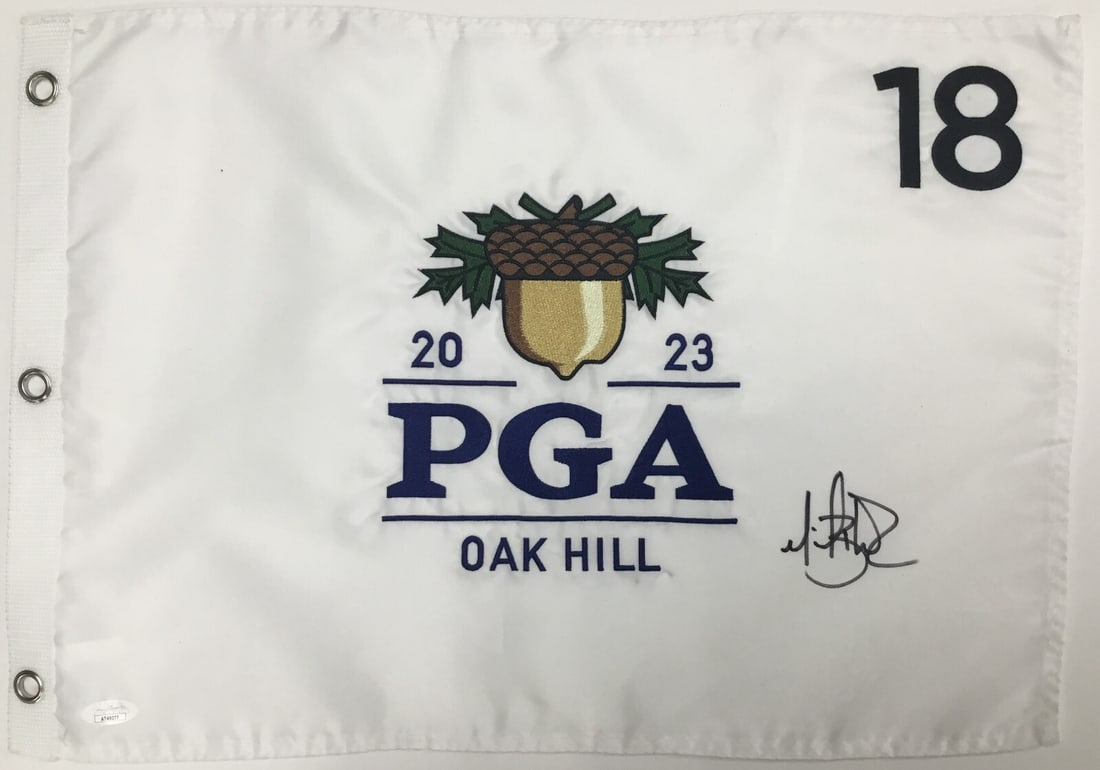 Michael Block Signed 2023 PGA Oak Hill #18 Flag JSA AT49277 (1 of 4)