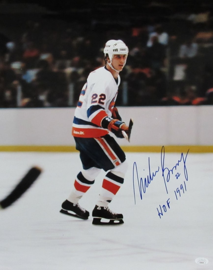 Mike Bossy Autographed 16x20 Photo JSA Inscribed 22 HOF 1991 NHL Islanders (1 of 3)