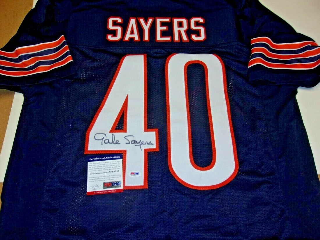 Gale Sayers Signed Chicago Bears Jersey HOF 77 Rookie 65 PSA DNA (1 of 2)