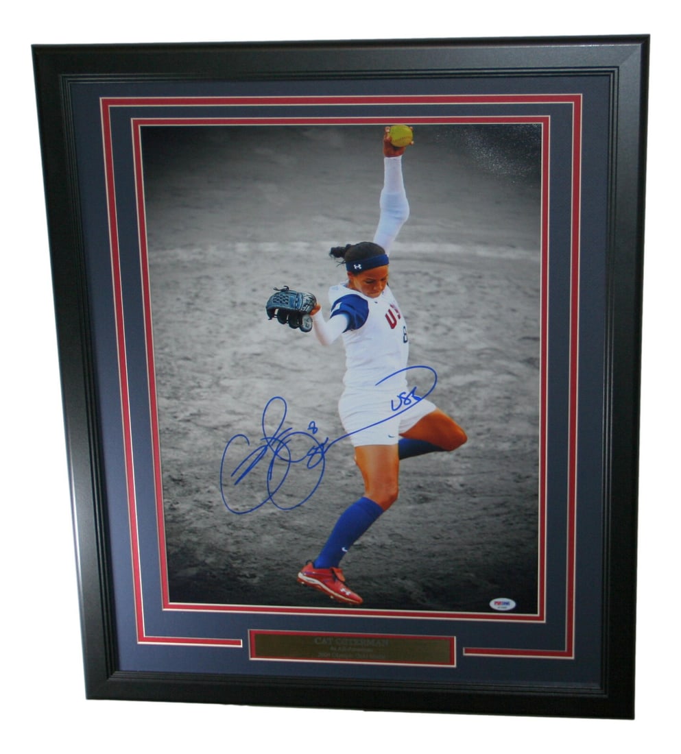 Cat Osterman Signed Framed 16x20 Photo USA Softball Olympics PSA Authenticated (1 of 3)