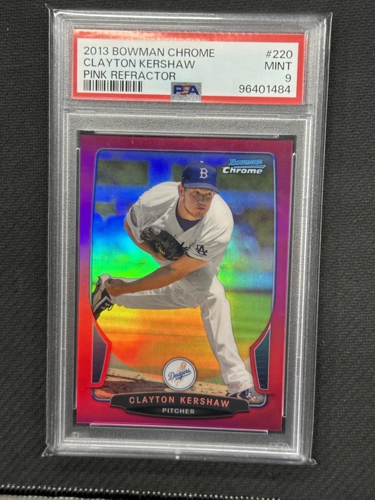 Clayton Kershaw 2013 Bowman Chrome Pink Refractor PSA 9 #220 Dodgers (1 of 2)