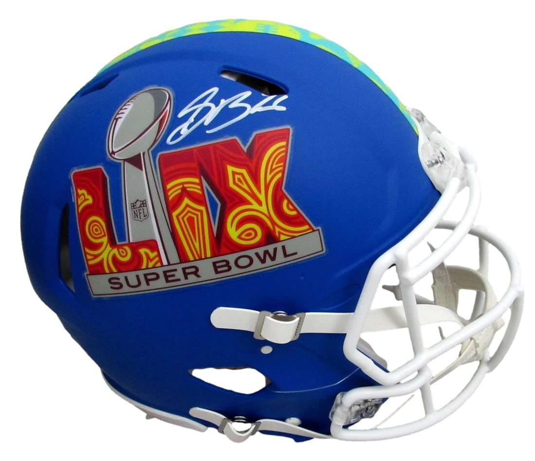 Saquon Barkley Autographed Full Size Blue Super Bowl LIX Helmet PSA/DNA: Saquon Barkley Autographed Full Size Blue Super Bowl LIX Helmet PSA/DNA This is a Saquon Barkley Signed Full Size Blue Super Bowl LIX Logo Authentic Football Helmet representing the Philadelphia Eagle