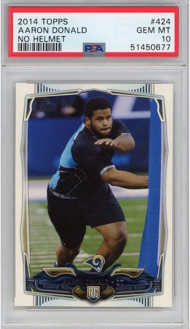 2014 Topps Aaron Donald #424 Rookie Football Card PSA 10 Gem Mint (1 of 2)