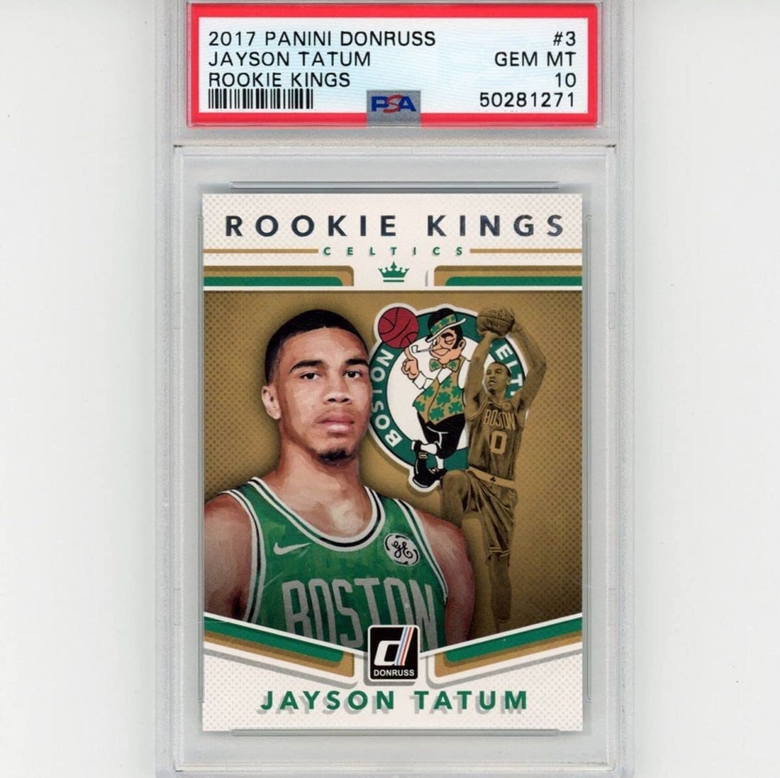 Graded 2017-18 Panini Donruss Jayson Tatum RC PSA 10 Basketball Card (1 of 2)