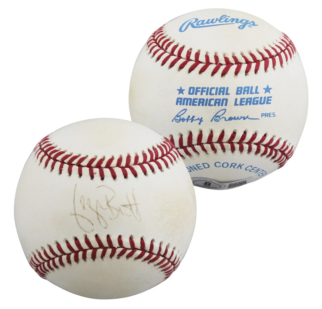 George Brett Autographed Bobby Brown Baseball Kansas City Royals BAS (1 of 7)