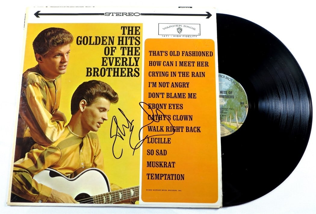 Phil Everly Signed Record Album Cover Everly Brothers JSA Authenticated (1 of 4)
