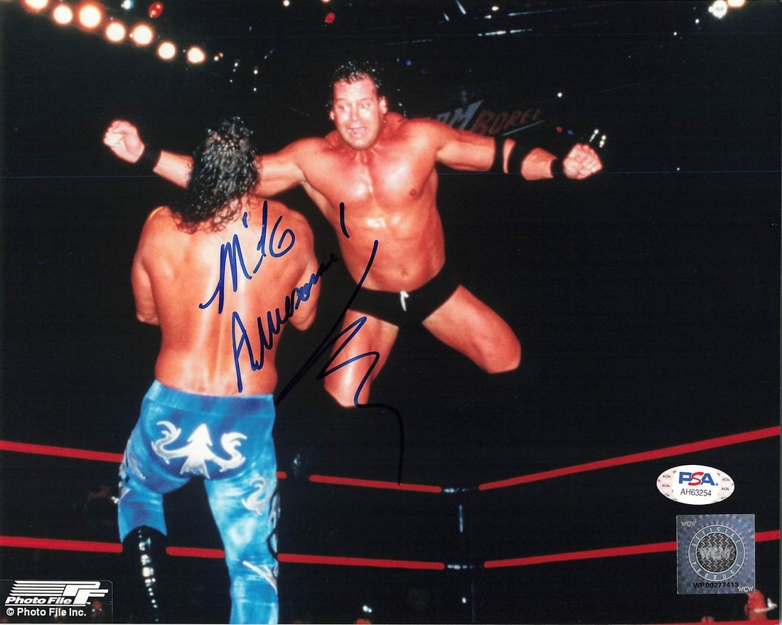 Mike Awesome 8x10 Signed Photo PSA/DNA WWE Authentic Autograph: Mike Awesome 8x10 Signed Photo PSA/DNA WWE Authentic Autograph This is an original 8x10 photograph signed by WWE wrestler Mike Awesome. The signature has been authenticated by PSA/DNA, ensuring its au