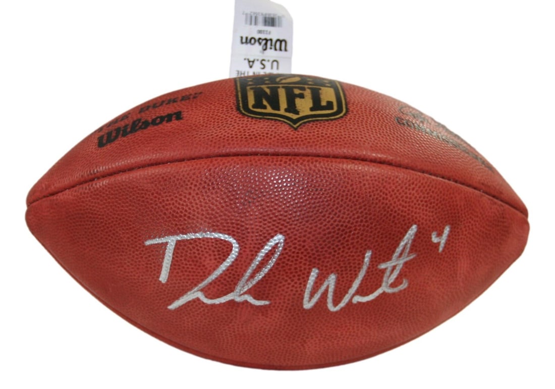 Deshaun Watson Signed Official The Duke Football with Beckett Authentication: Deshaun Watson Signed Official The Duke Football with Beckett Authentication Celebrate your passion for football with this official Wilson 'The Duke' leather football, signed by star quarterback Desha