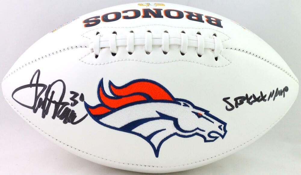 Terrell Davis Signed Denver Broncos Logo Football Beckett Authenticated (1 of 10)