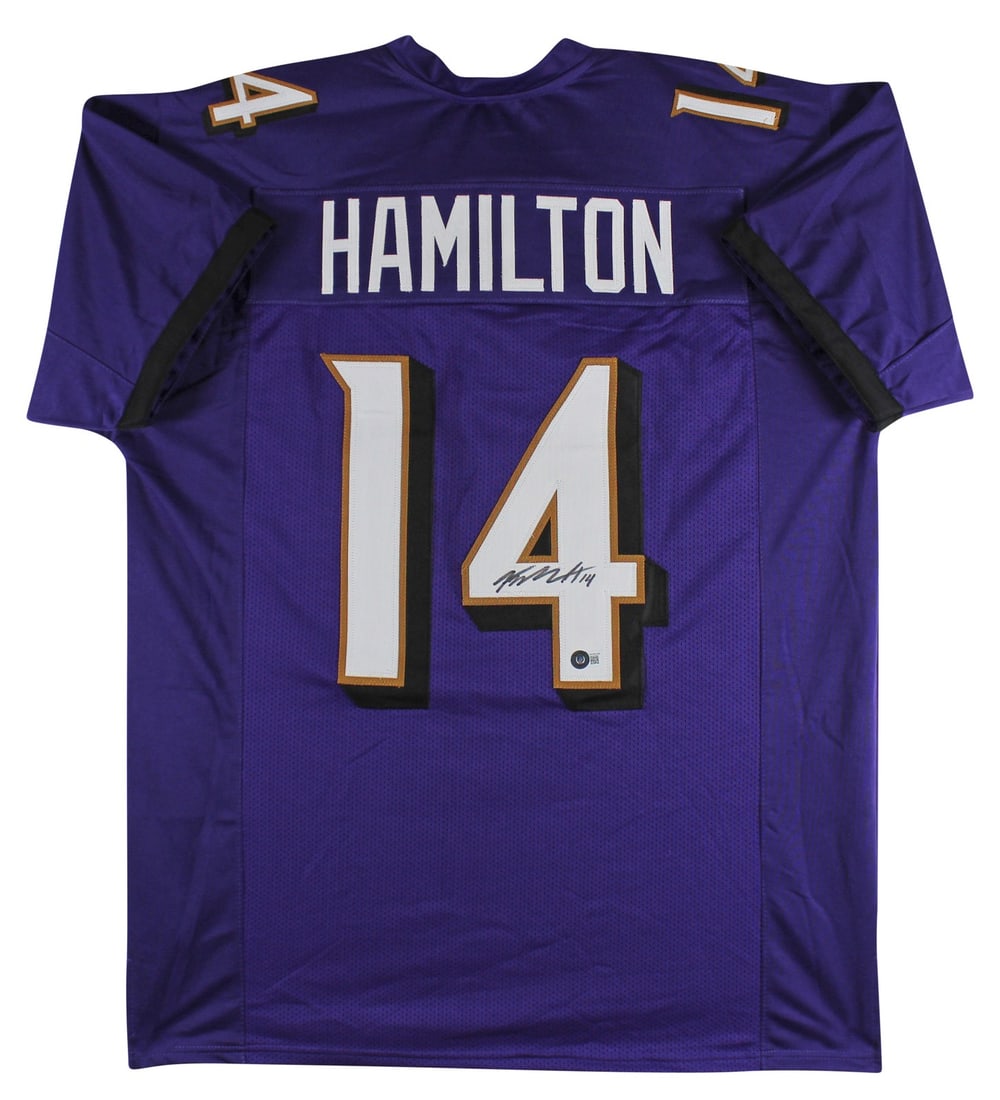 Kyle Hamilton Autographed Purple Pro Style Jersey BAS Witnessed Baltimore Ravens (1 of 3)