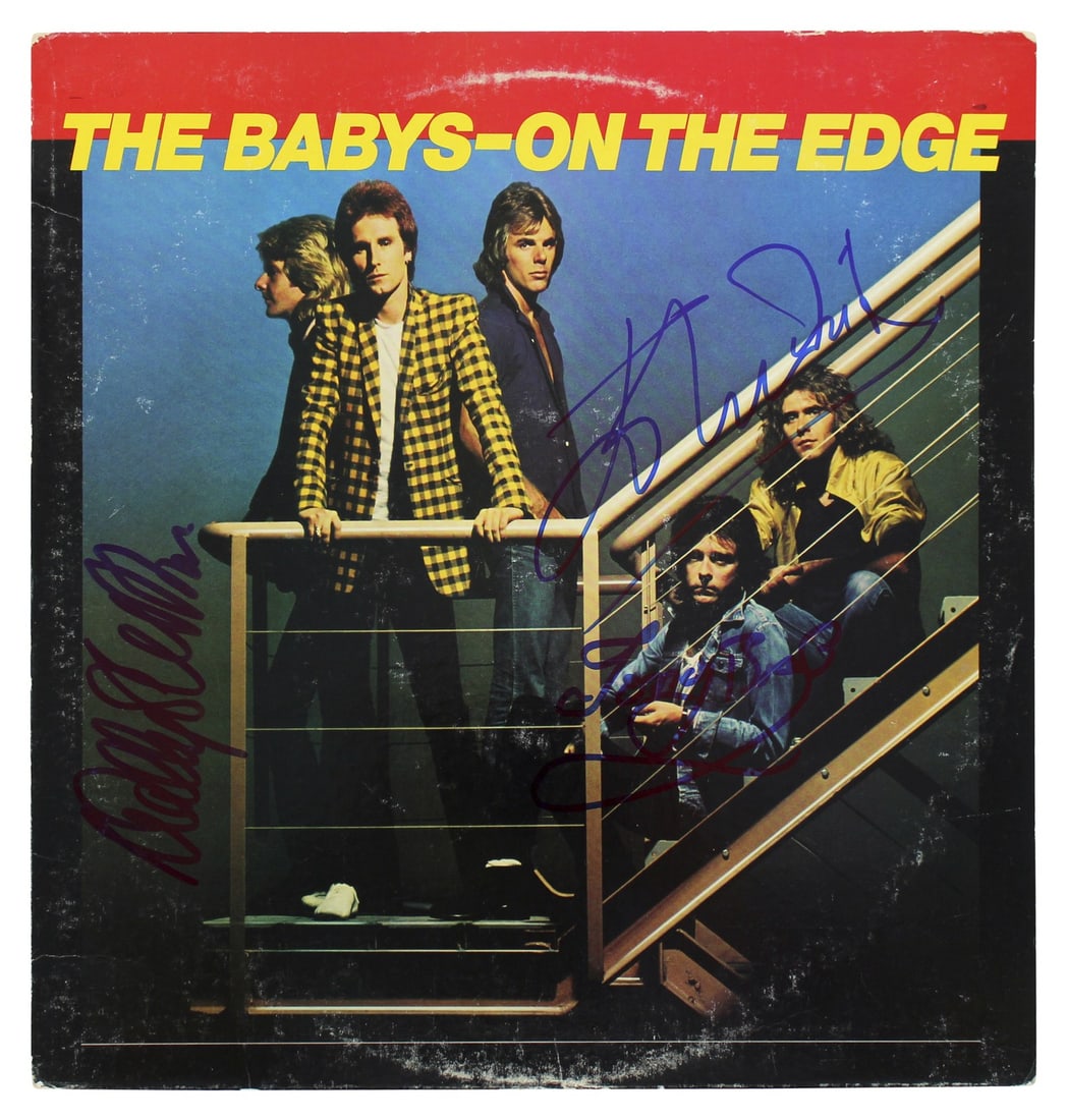 The Babys Signed On The Edge Album Cover John Waite Tony Brock Wally Stocker Beckett COA (1 of 10)