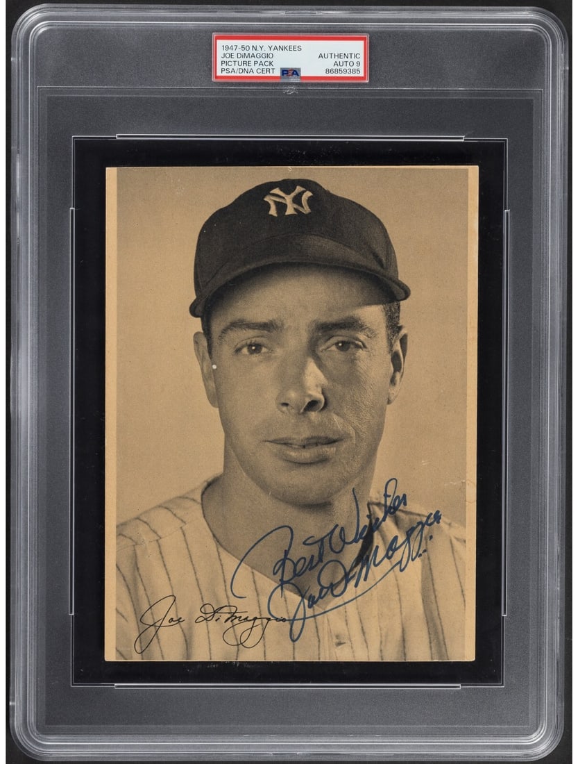 1947 Joe DiMaggio Signed Yankees Photo PSA/DNA Auto 9 (1 of 2)