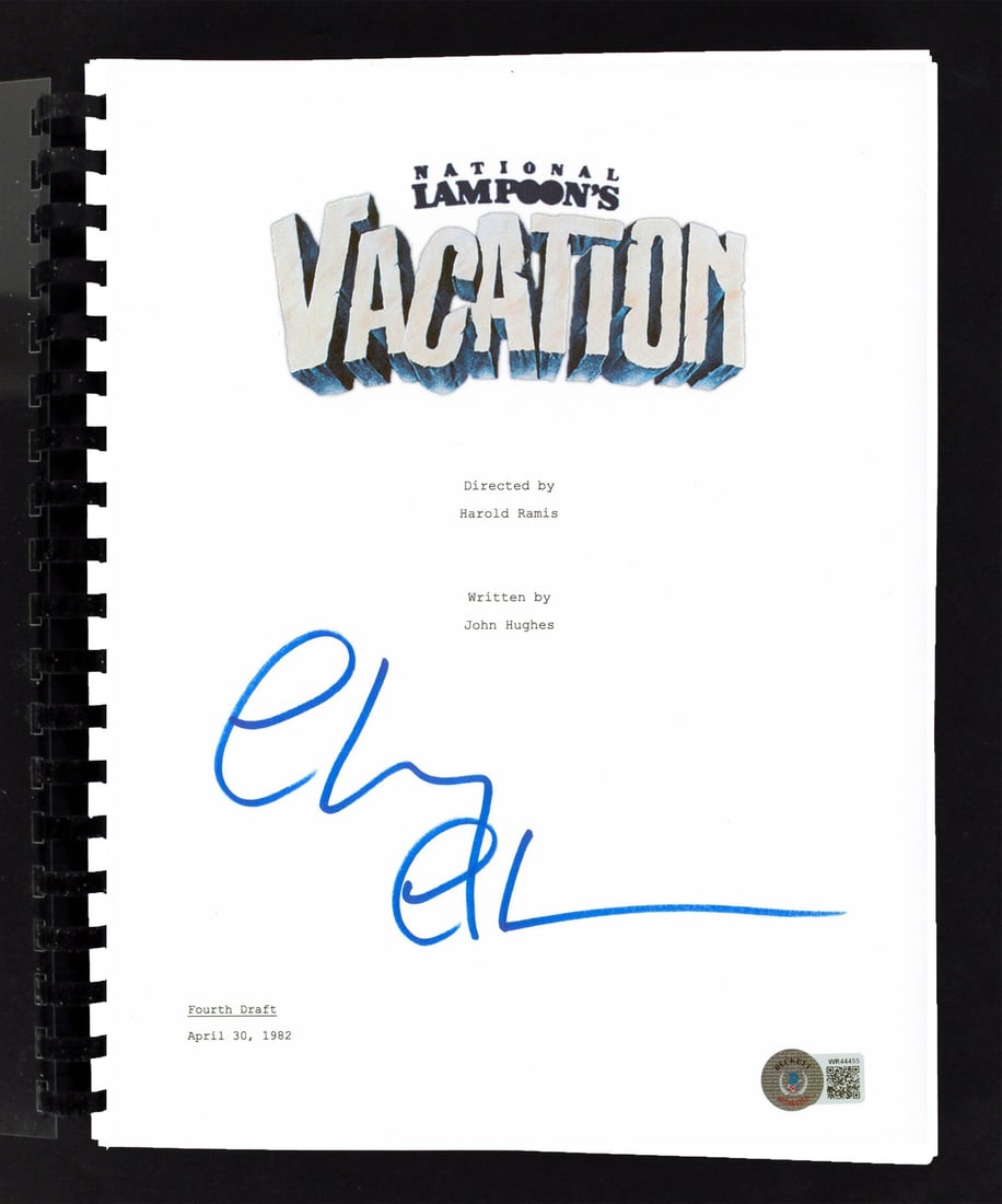 Chevy Chase Signed National Lampoon's Vacation Script BAS Authenticated (1 of 3)
